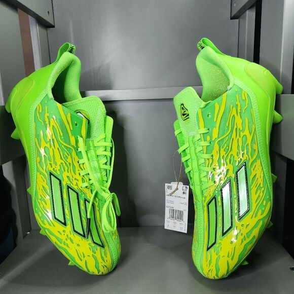 Adidas Adizero 12.0 Poison Football Cleats Bright Solar Green Mens Sz 14 IG7216 - Picture 5 of 9